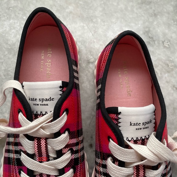 NWOT Kate Spade New York “Vale” Pink & Red Plaid Shoes - Picture 9 of 10